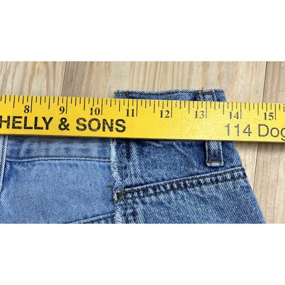 Flying Monkey Jeans High Waist Denim Moto Shorts 26 inch Light Wash Frayed - Picture 5 of 6